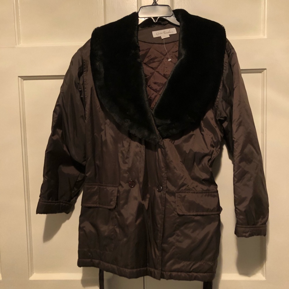 ❌NWOT Susie Tompkins Fur Collar Jacket, size L - Picture 9 of 11